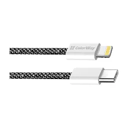 Дата кабель USB-C to Lightning 1.0m 27W black ColorWay (CW-CBPDCL061-BK) - мініатюра 3