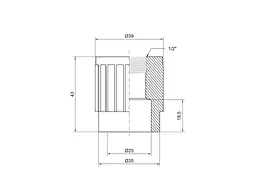 Муфта Thermo Alliance 1/2" d 25мм поліпропіленова 1/2"В для поліпроп. труб (DSB203) - мініатюра 2