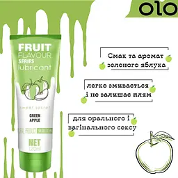Оральний лубрикант Olo Fruit зі смаком яблука 120 мл (ROZ6501053490) - мініатюра 3