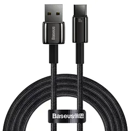 Кабель Baseus Tungsten Gold Fast Charging Data Cable USB to Type-C 100W 2m Black