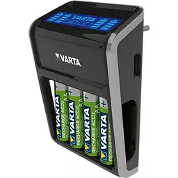 Зарядний пристрій для акумуляторів Varta LCD PLUG CHARGER +4*AA 2100 mAh (57687101441) - мініатюра 3
