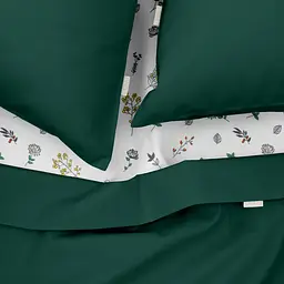 Комплект постільної білизни Cosas євро PINE CS5 200 x 220 см (Ranfors91_GreenDark_FoliageBirds_200) - мініатюра 3