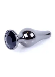 Анальна пробка - Jewellery Dark Silver BUTT PLUG- Black - мініатюра 3