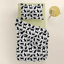 Дитяча постільна білизна в ліжечко CATS CS19, чорний (CatsPawsBlackWhite_Olive110x160_140) - мініатюра 2
