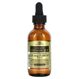Витамин D Liquid Vitamin D3 Natural Orange 5,000 IU 59 мл Апельсин Solgar vit0006400