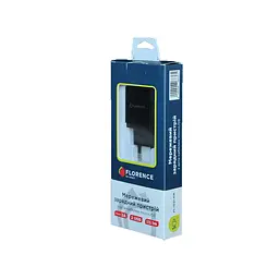Зарядний пристрій Florence 2 спідниця входу 2 ампери силка струму + кабель microUSB - мініатюра 3