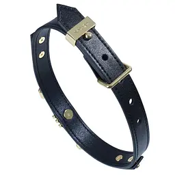Нашийник LOCKINK Dark DIY Alphabet Collar, чорний, штучна шкіра, букви зі стразами - мініатюра 5