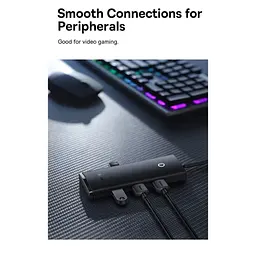Концентратор Baseus USB 3.0 4xUSB 2.0m black (WKQX030201) - мініатюра 10