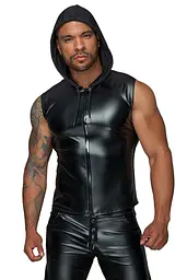 Чоловіча безрукавка з капюшоном Noir Handmade H062 Hooded Shirt, L, мокрий ефект - мініатюра 2