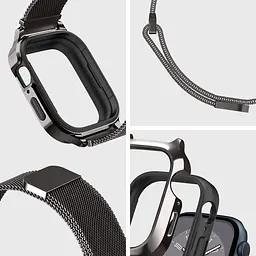 Чохол-ремінець Spigen Metal Fit Pro для Apple Watch 44/45mm Graphite (ACS04585) - мініатюра 14