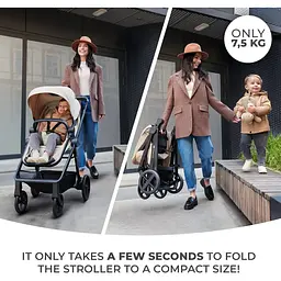 Універсальна коляска 3 в 1 Kinderkraft Newly Sand Beige бежева (00-00305184) - мініатюра 14