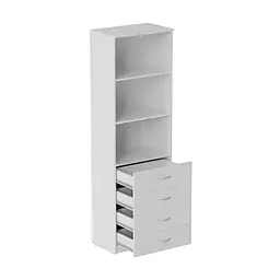 Шафа Анжело Ferrum-decor на 3 полиці з 4 ящиками 1900x600x380 ДСП Біла 16 мм (FRD-104983)