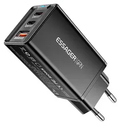 Зарядний пристрій EssagerKolsang 67w GaN Travel Charger 3 порти 2C + A чорний - мініатюра 3