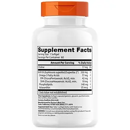 Масло криля Doctor's Best Real Krill 350 мг 60 капсул (DRB-00224) - мініатюра 2