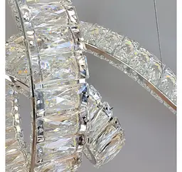 Підвісна кришталева LED-люстра Artlight 568-1000CH хромована з об'ємним вузлом, пультом та регулюванням яскравості - мініатюра 6