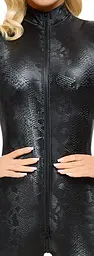 Комбінезон чорно-сірий зі зміїним узором Cottelli Collection - мініатюра 8