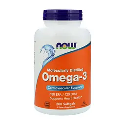 Жирні кислоти Now Foods Омега-3 1000 мг, 200 желатинових капсул (NOW-01652)