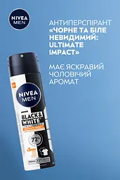 Антиперспірант NIVEA MEN Чорне та Біле невидимий: ULTIMATE IMPACT спрей 150 мл - мініатюра 3