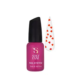 Топ для гель-лаку з гліттером Червоне серце Steffani Top Heart Red без липкого шару 9 мл