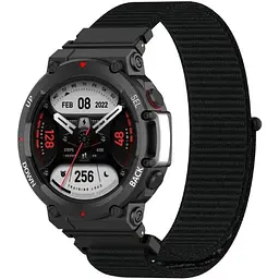 Ремінець DK для Xiaomi Amazfit T-Rex 2 (A2169) Nylon Sport Loop (black) - мініатюра 2