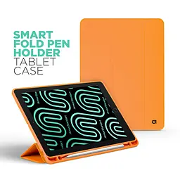 Чохол-книжка для планшета Apple iPad Air 11 (2024)/Air 11 (2025)/Air 11 (2026), Smart Fold Pen, помаранчевий, 11 дюймів, з екошкіри + TPU, з магнітною застібкою, підставкою, тримачем під стилус, протиударний, з функцією Wake/Sleep - мініатюра 3
