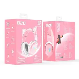 Бездротові навушники повнорозмірні Onikuma B100 (B20) Bluetooth Gaming Cat with LED - мініатюра 5