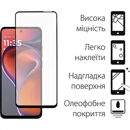 Скло захисне Dengos Full Glue Motorola G15/G15 Power (black) (TGFG-397) - мініатюра 2