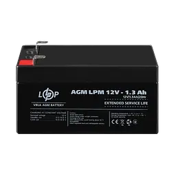Акумулятор AGM LPM 12V - 1.3 Ah - мініатюра 2