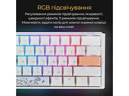 Клавіатура Ducky One 3 Mini Cherry MX Red RGB UA USB White (DKON2161ST-RUAPXPWWWSC1) - мініатюра 8