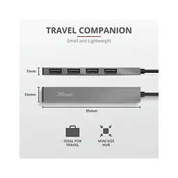 Концентратор Trust Halyx Aluminium 4-Port Mini USB Hub (23786_TRUST) - мініатюра 7