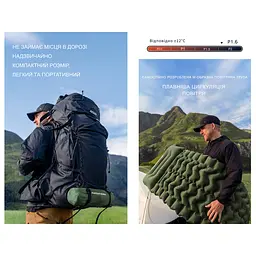 Матрац туристичний надувний двомісний Naturehike CNK2550WS019, 200х125х6.5 см, синій, для кемпінгу із мішком для надування - мініатюра 14