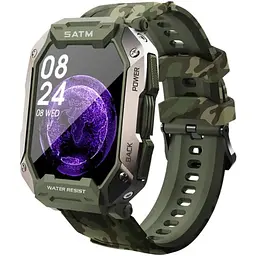 Смарт-годинник Lemfo C20 силіконовий ремінець Camouflage Green (16352-hbr) - мініатюра 3