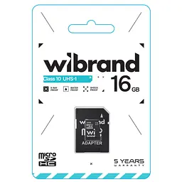 microSDHC (UHS-1) Wibrand 16Gb class 10 (adapter SD) - мініатюра 2