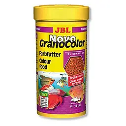 Корм JBL NovoGranoColor для яскравого фарбування середніх та великих акваріумних риб без дозатора 250 мл