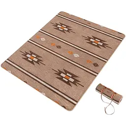 Ковдра Naturehike Geometric pattern wool NH20FS036 поліестр/вовна коричнева - мініатюра 2
