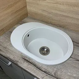 Кухонна мийка Adamant OVALE біла 610x420x180 мм, з крилом 61 см - мініатюра 3