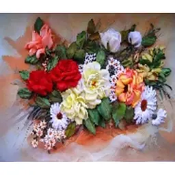 Алмазна мозаїка за номерами Квіти, 40x50 см, полотно на рамі