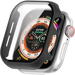 Чохол-накладка DK для Apple Watch 46mm (Series 10) Пластик Soft-Touch Glass Full Cover (black)