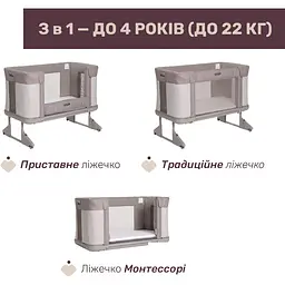 Ліжечко 3 в 1 Chicco Next2Me Forever світло-бежеве (79650.10) - мініатюра 4