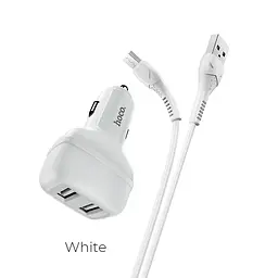 Адаптер автомобільний HOCO Micro USB Cable Leader Z36 чорний - мініатюра 8