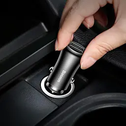 Автомобільний зарядний пристрій Baseus Gentleman 4.8A Dual-USB CCALL-GB01 Black - мініатюра 5