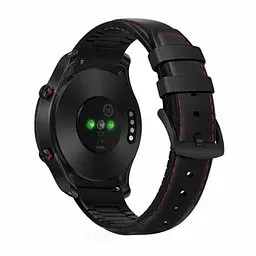 Шкіряний ремінець Watchbands Twoline для Samsung Galaxy Watch 3 45mm - чорно-червоний ширина кріплення 22мм розмір L (WB7656672) - мініатюра 2