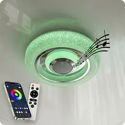 Люстра світлодіодна 517 Dlight RGB з пультом і колонкою 45Вт Білий (02147) - мініатюра 1