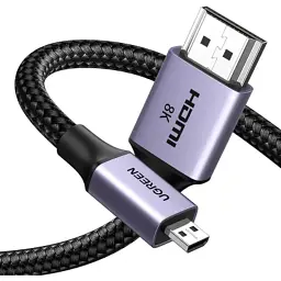 Кабель мультимедійний HDMI M to HDMI micro M 1.0m V2.1 8K60Hz HD164 black Ugreen (15516) - мініатюра 2