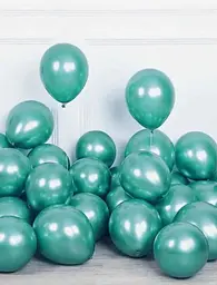 Кулька повітряна латексна 30 см (50) металік зелений, IDEA7-DL-031 - мініатюра 2