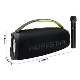 Бездротова караоке система - портативна колонка + мікрофон Hopestar A40 чорна - мініатюра 5