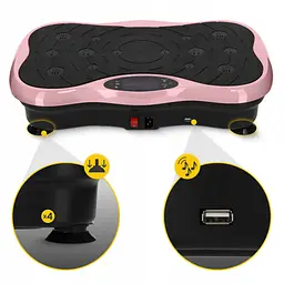 Віброплатформа для тренувань 4FIZJO Ultra+ з пультом та еспандерами Black/Pink (P-5905973402880) - мініатюра 2