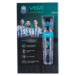 Машинка для стрижки VGR V-695 акумуляторна 5 насадок, блакитний VGR HP-V-695 - мініатюра 10