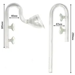 Скляна вхідна і вихідна трубка для шланга 16/21 Aqua Nova (NCO2-GLASSSET-16/21MM)