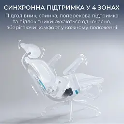 Офісне крісло Sihoo C300 PRO V2, White, з підставкою для ног (C300-PRO-V2-B102-JT) - миниатюра 10